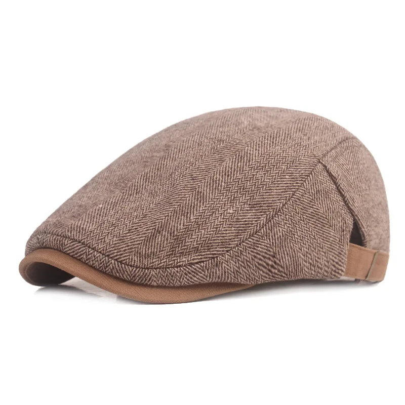 New Winter Thick Warm Duck Tongue Hat Men'S Simple Beret Middle Aged Hat Outdoor Spring Autumn Berets Hast