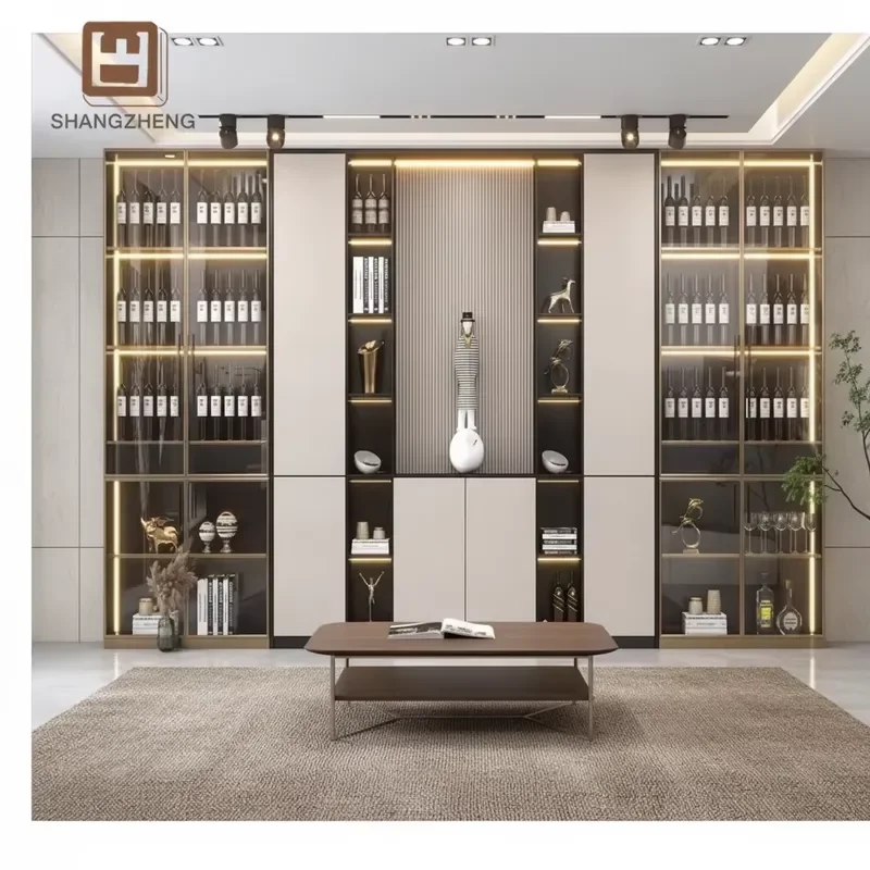 Modern Luxury White Solid Wood Locker Custom High Quality Home Hotel Wine Rack Panel Furniture