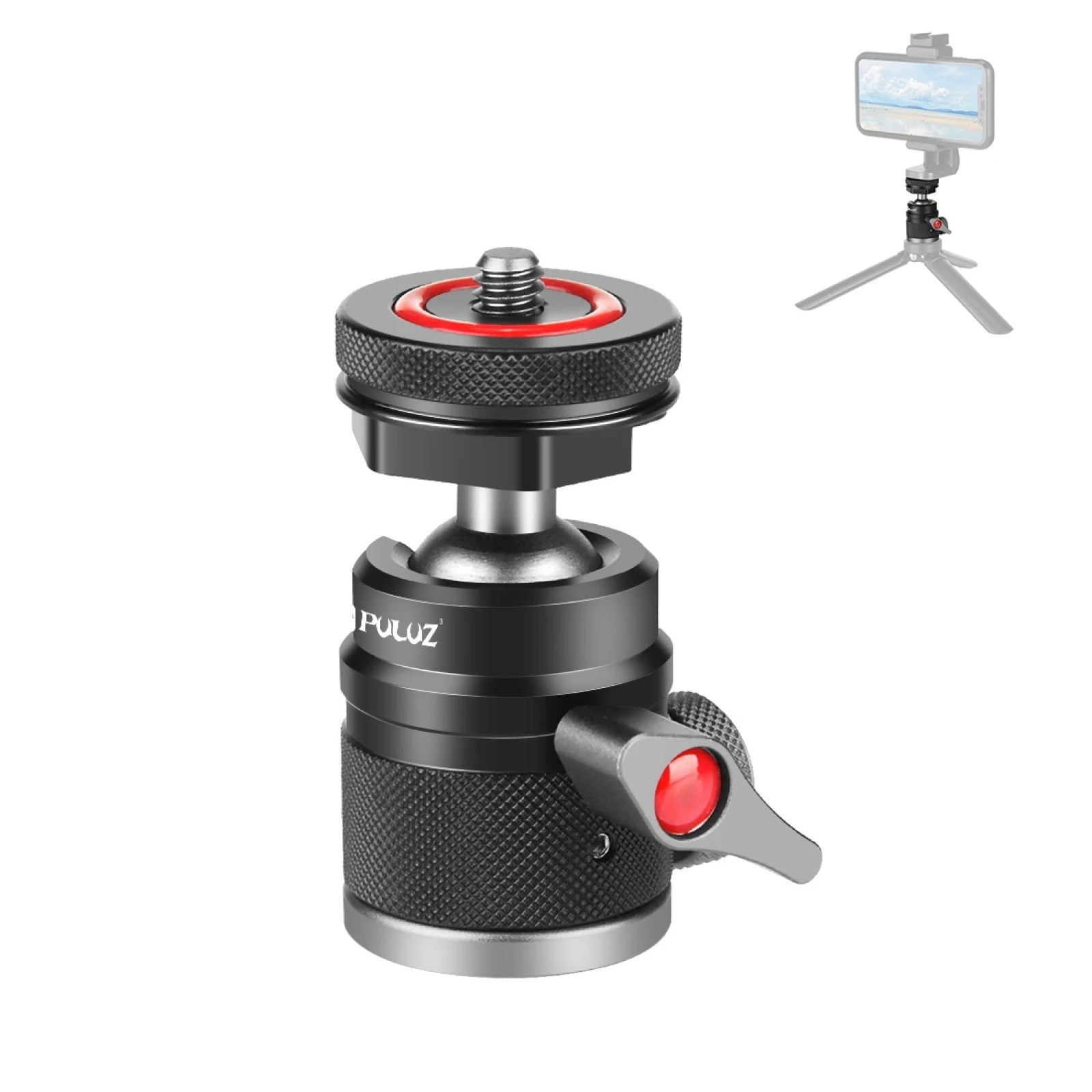 

PULUZ Aluminum Alloy Ball Head Tripod Mount with Cold Shoe Base