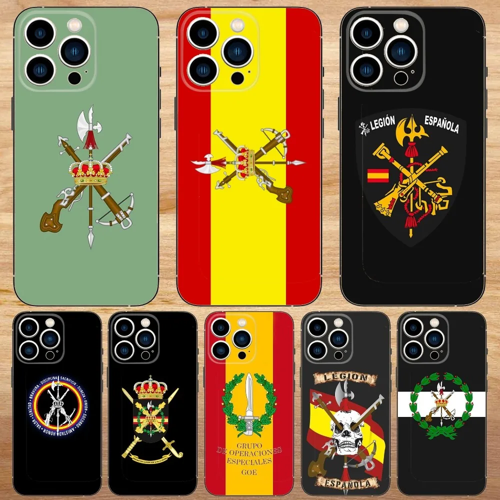 Spanish Legion Phone Case For iPhone15,14,13,12,11,Pro,Max,Plus,Mini,X,XS,XR,8,7,6,S,Plus,SE Soft Black Case