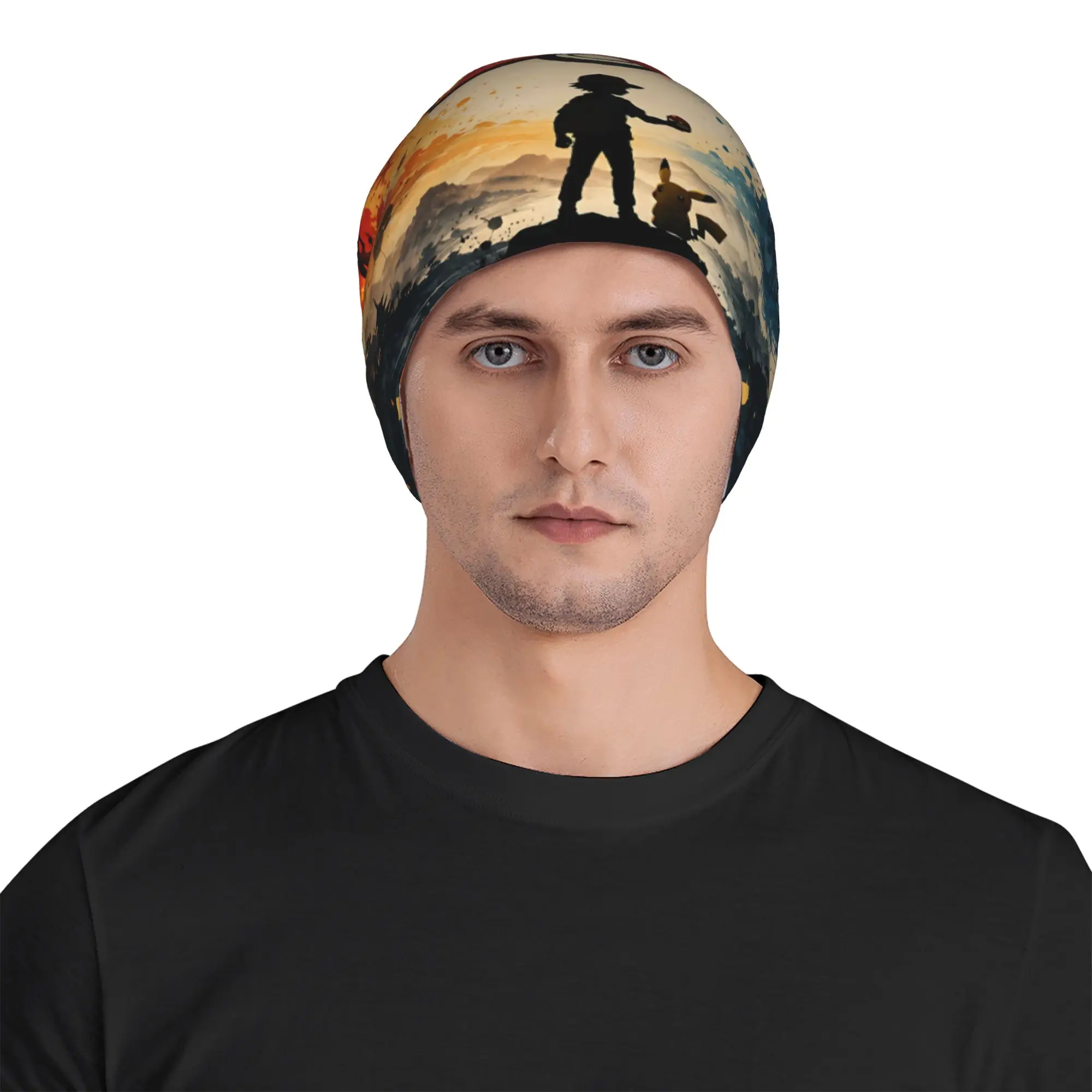Gorros   Outdoor Hats Anime Pokemon Theme Thin Hat Bonnet Special Skullies Beanies Caps Men Women's Earmuffs