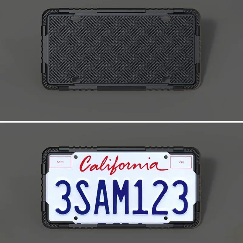 Silicone Car License Plate Frame Car Waterproof Screw Mounted Number Plates Holder Weather Proof Car License Plate frame