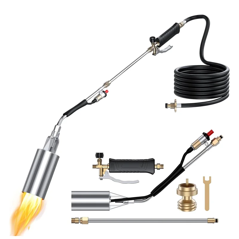 A76X-شعلة الاعشاب البروبان مع خرطوم 3 أمتار، شعلة نفخ عالية الإخراج لإزالة الأعشاب الضارة، إصلاح السقف، ذوبان الثلج