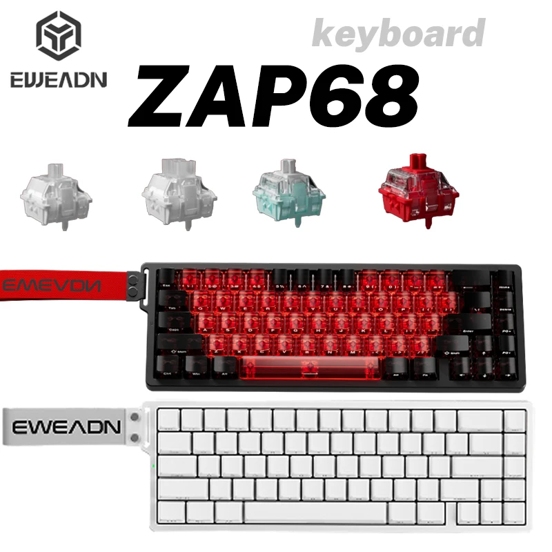

EWEADN ZAP68 HE Клавиатура с магнитным переключателем, трехрежимный 8K, возврат, частота сканирования 128K, 0,125 мс, механическая клавиатура с магнитной осью с задержкой