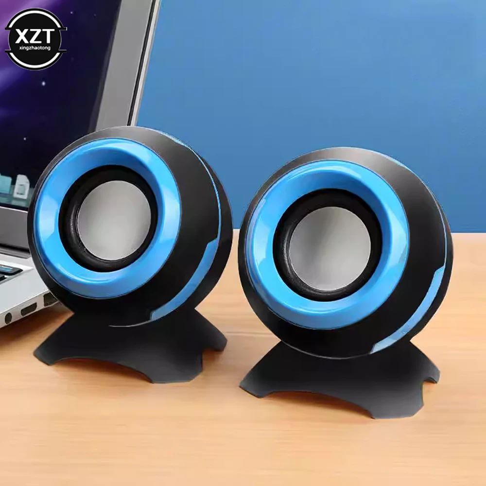 2PCS Computer Speakers 3.5MM USB Wired Bass Stereo Speaker For Laptop Smartphones Desktop MP3 Computer Players