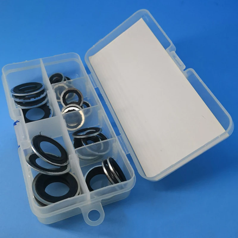 Air Conditioner Pump Washer 30Pcs A/C Compressor Sealing Gasket Washer Set O Ring Assortment Repair Tool