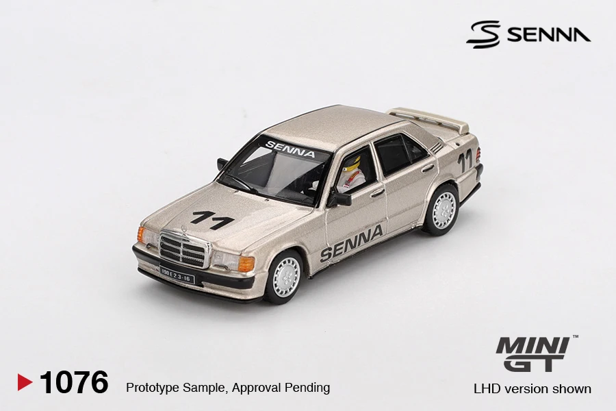 

MINIGT 1/64 Mercedes-Benz 190 E 2.3-16 #11 Ayrton Senna 1984 MGT01076-CH Cars Alloy Diecast Metal Model Kids Toys for Boys