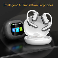 New Intelligent AI Translation Earphones Touch Screen HIFI Sound Quality Bluetooth 5.4 Earphones IPX7 Waterproof Noise Reduction