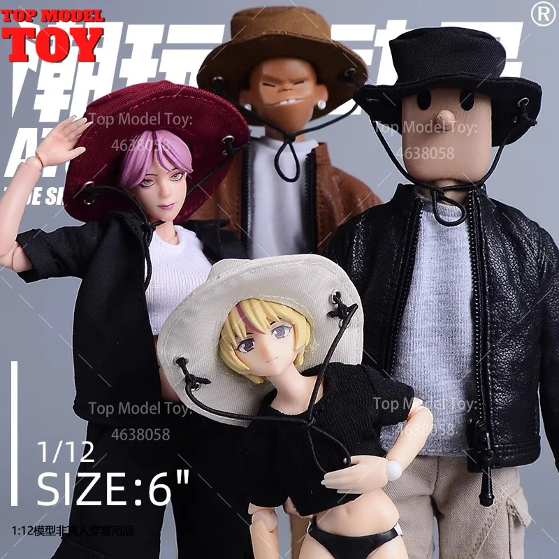 1/12 Scale Duck Tongue Cap Fashion Knitted Yarn Hat Round Beach Hat Model for 6\'\' Female Male Soldier Action Figure Body Dolls