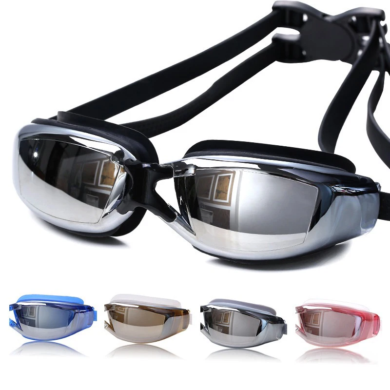 Schwimmbrille für Männer und Frauen, Myopie-Schwimmbrille, Rennbrille mit Ohrstöpseln, Professionelle Poolbrille, Antibeschlag, Optisch wasserdichte Brille
