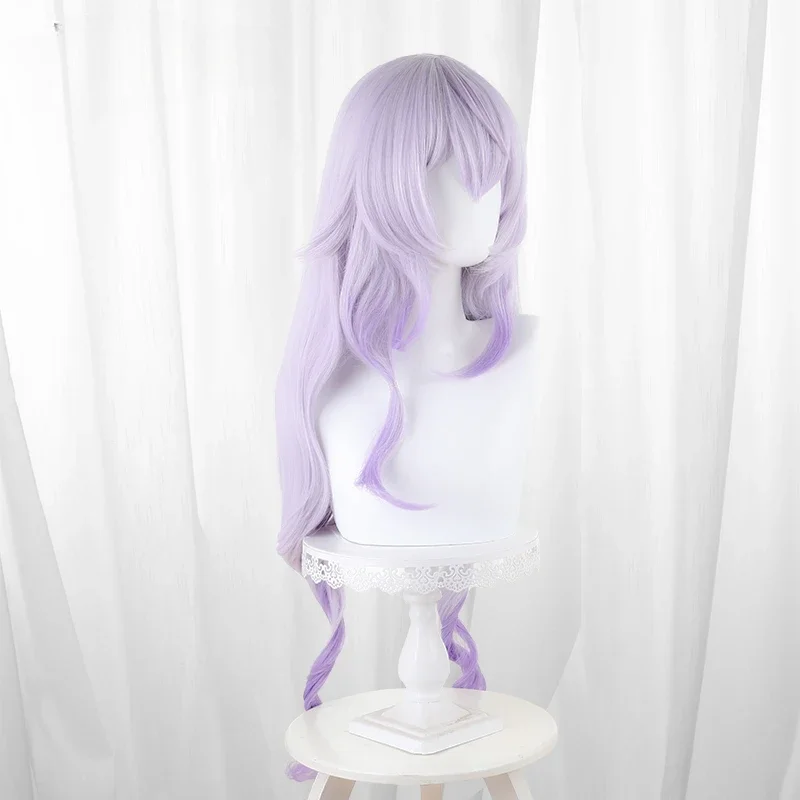 أنيمي لعبة هونكاي: ستار ريل كوسبلاي شعر مستعار البجعة السوداء للهالوين لعب مرحلة الحفلات شعر طويل مجعد أرجواني متدرج #2