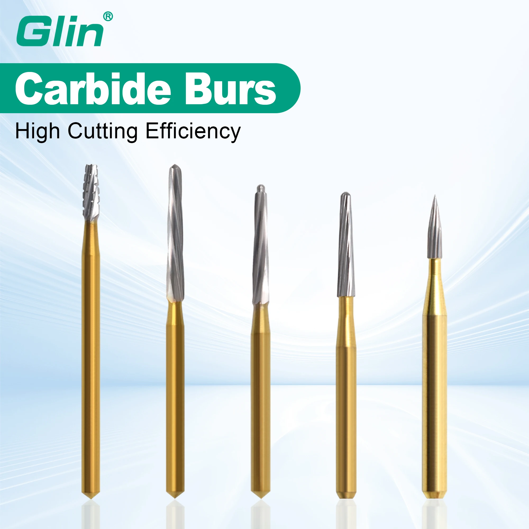 Glin 6pcs/Box Dental Burs Carbide Burs Dental Tungsten Carbide Endo Z/Zekrya/FG702/FG7376 High Speed Dental Tools Surgical Burs