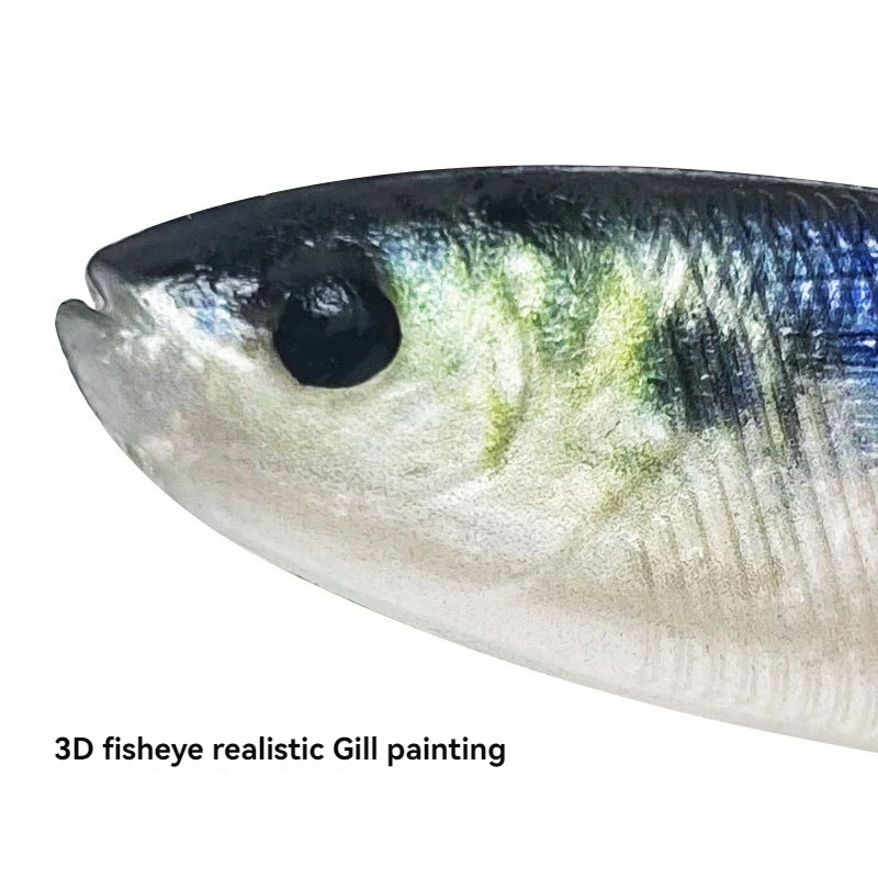 Neue Angelköder, 2 Stück, 3D-biomimetischer Makrelenköder, künstlicher Wobbler für Trolling-Silikonköder, Meeresangeln, großer Köder, Köderwerkzeug – Detail 4