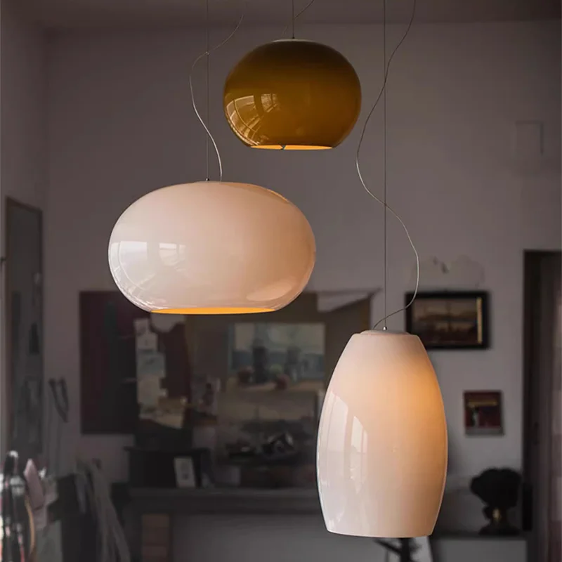 

Italian Designer Minimalist Art Glass Ball Pendant Light for Restaurant Bar Counter Bedroom Headboard