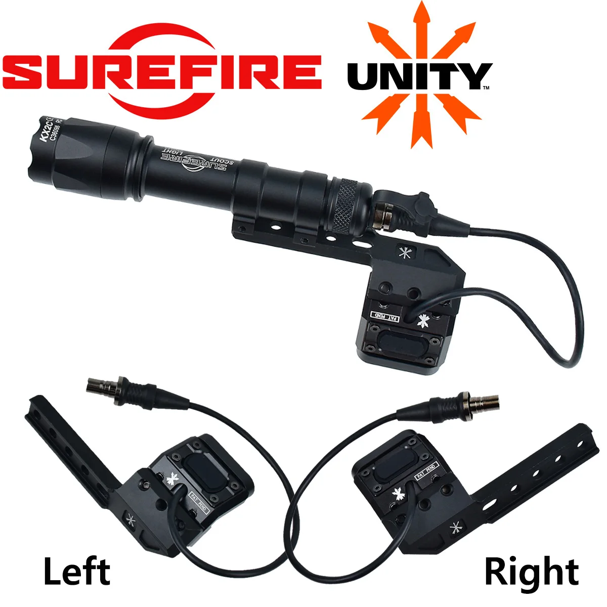 Lampe tactique Surefire M600C M600 M300 pour fusil AR15, armes à feu, avec support UNITY, interrupteur à distance, support décalé