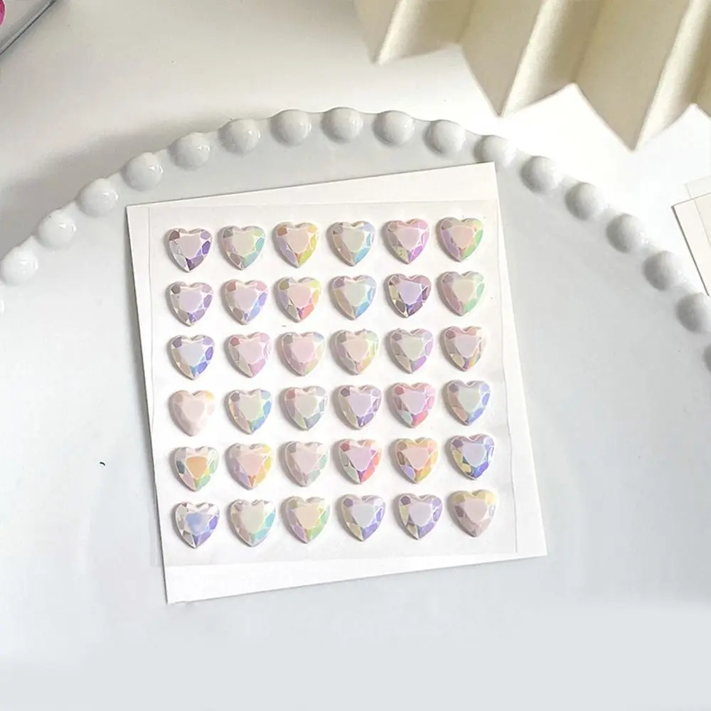 Children Scrapbooking Students Love Heart Rhinestone DIY Children Toys Bling Decorative Sticker 3D Crystal Diamond Sticker