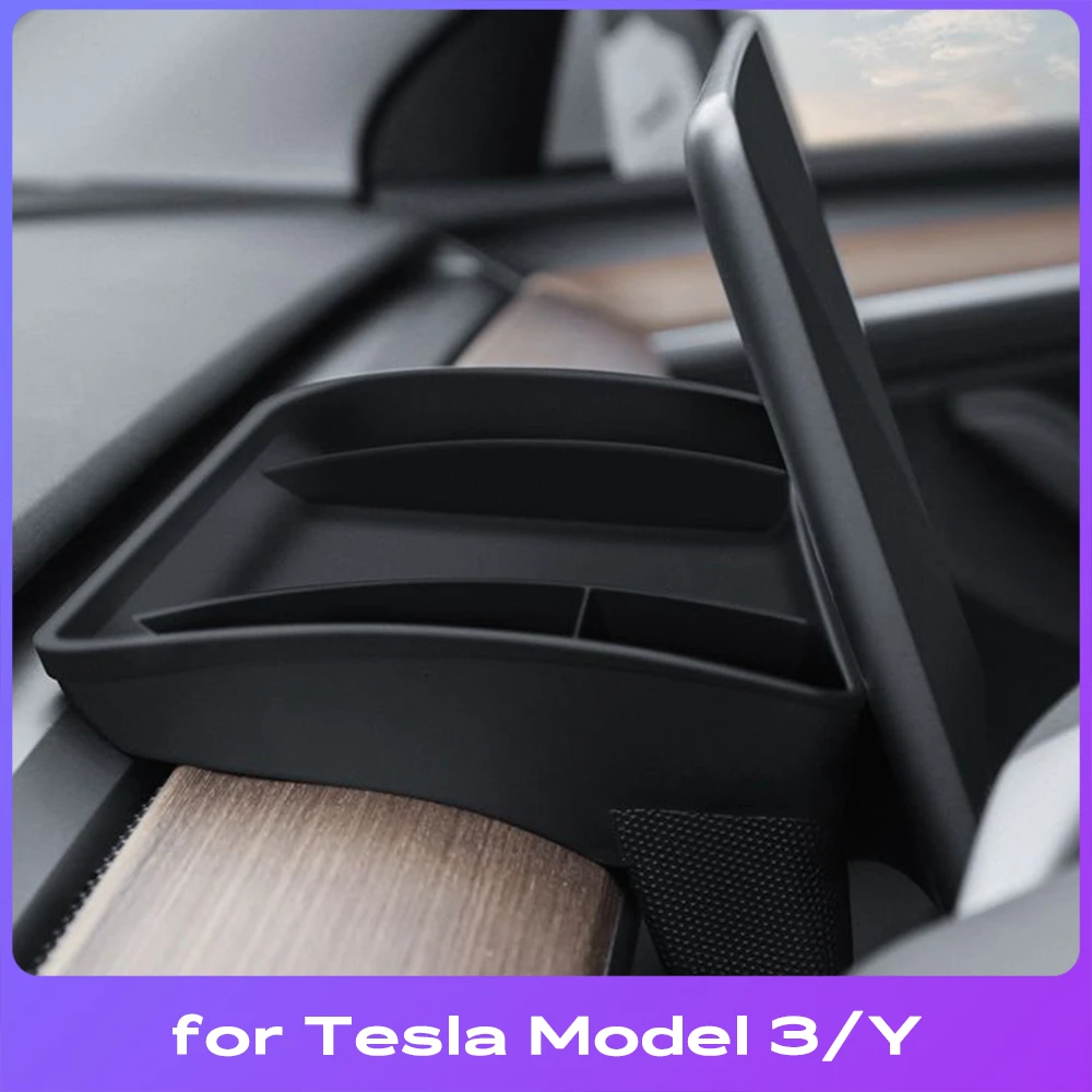 

For 2018-2023 Tesla Model 3 Y Upgrade Screen Rear Storage Box Magnetic Hidden Srorage Tray Tissue Box Accessories