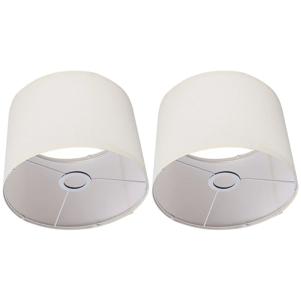 2 Pcs Linen Lampshade Light Bulbs Shades for Table Detachable Drum Lampshades Unique Large