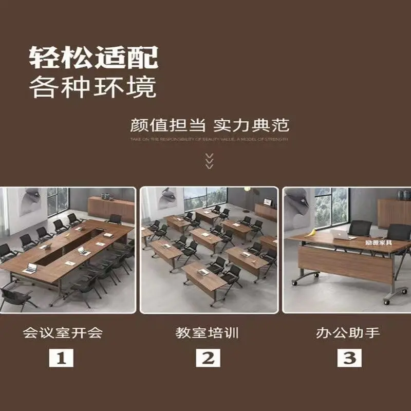 Folding Movable Splicing Training Table with Simple Pulley Design Multi-Functional Desk and Chair Combination for Classroom Use