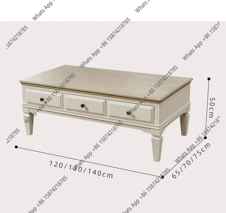 American rural pure solid wood coffee table living room full suite simple tea table small apartment furniture combination