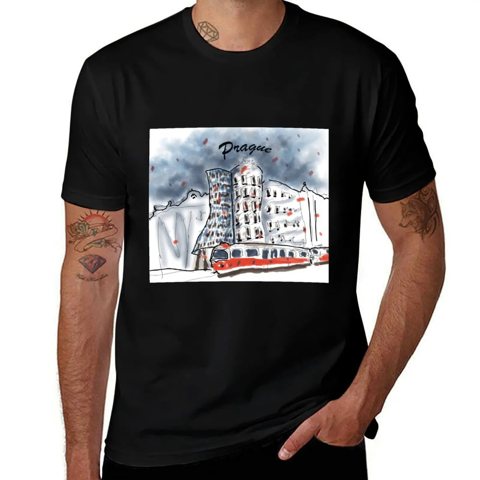 

Dancing house, Prague T-Shirt funny t shirts man t shirts for man slim fit T-Shirt