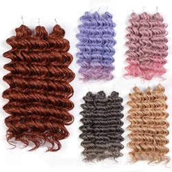 Extensões sintéticas do cabelo encaracolado, profundamente ondulado, Twist Crochet cabelo, Crochet tranças, Ombre cinza, diariamente Cosplay cabelo, 24