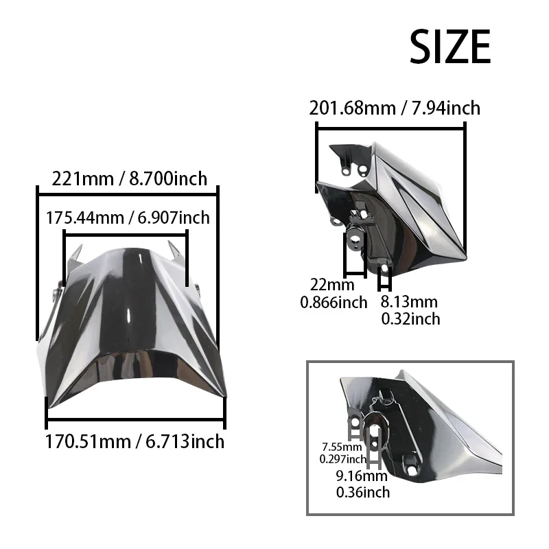 LINGQI RACING Original Black Front Fender Black Mudguard Headlight Shroud Skid Plate Brackets For  Ultra Bee