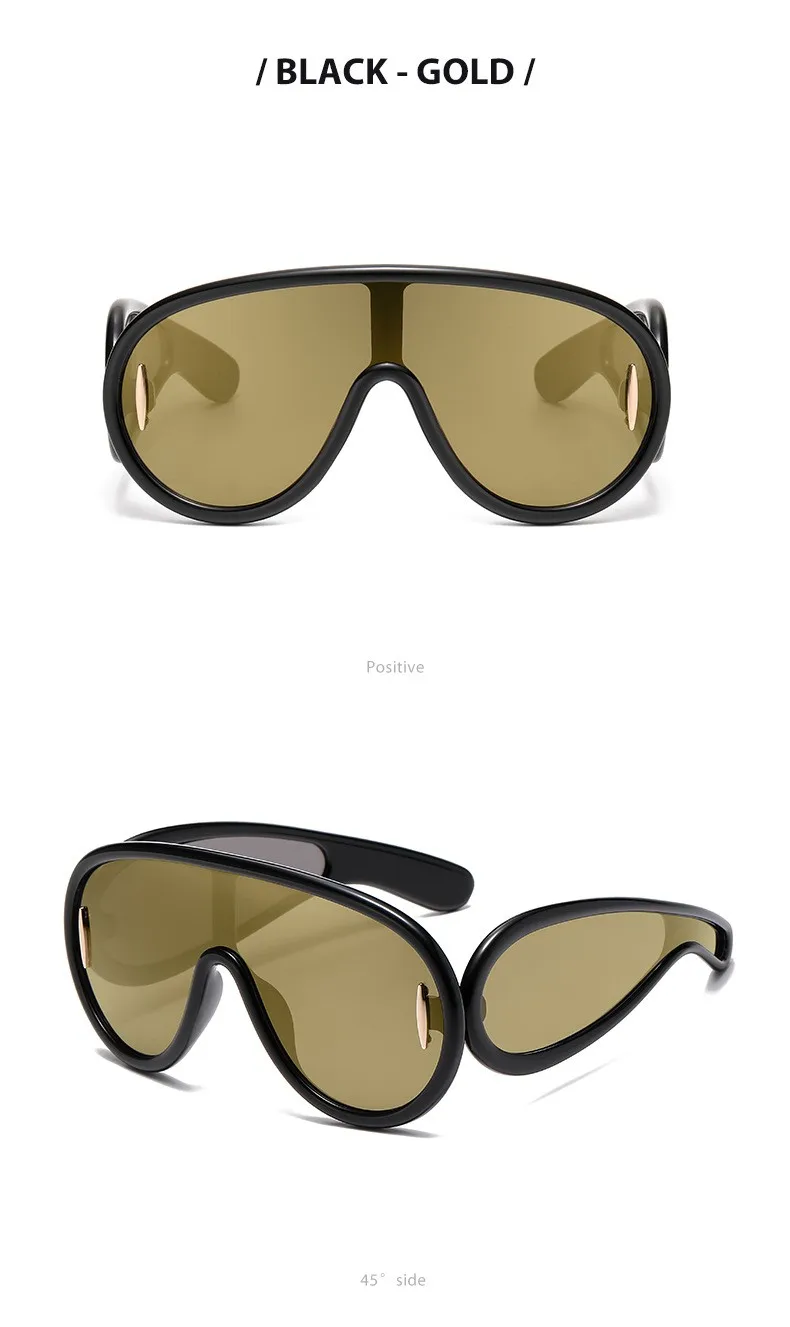 Integrierte Brille, Sonnenbrille, großes Gesicht, Sonnenbrille für Männer und Frauen, modische Krötenbrille, Sonnenbrille 3950 – Detail 17