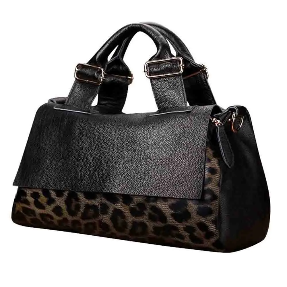 MS Cow Leather Leopard Print Bags Women Handbag Pillow Bag Luxury Designer Natural Leather Tote Shoulder Lady Purses New In 2023