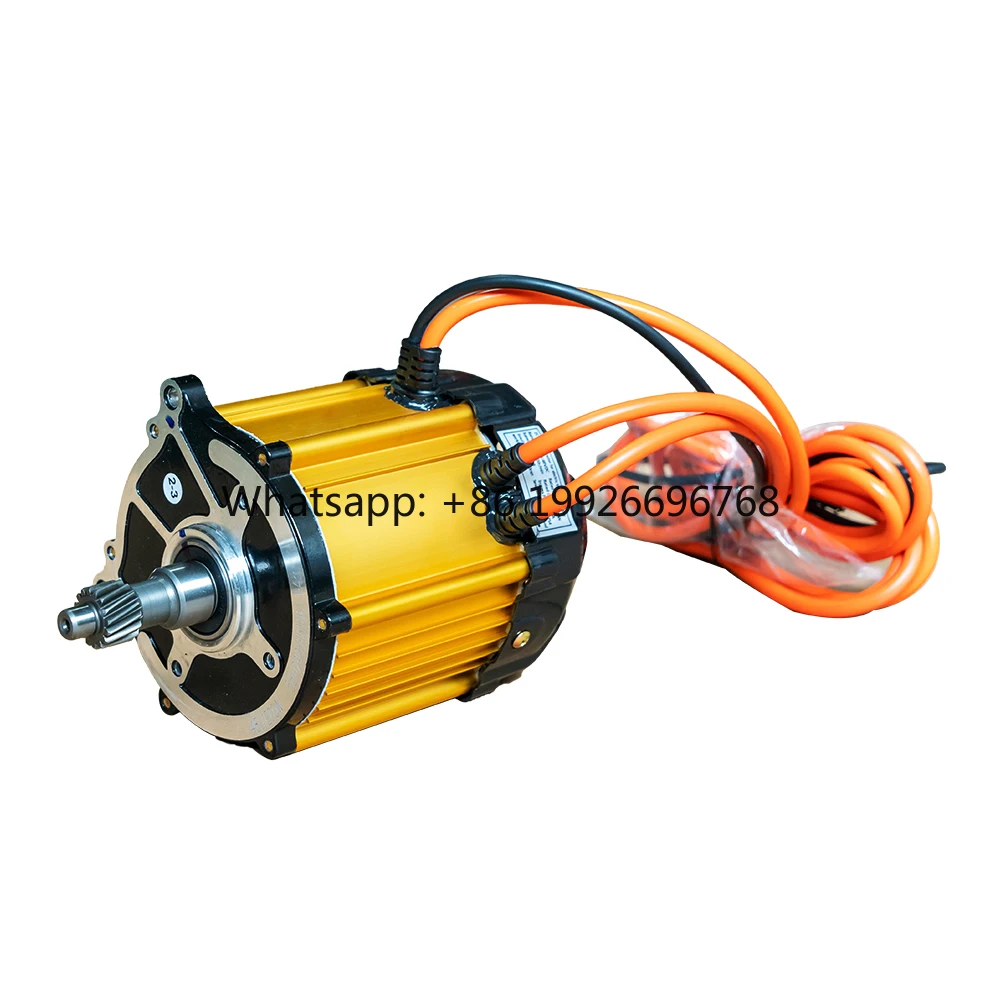 

Customizable Logo 48V/60V 1500W Brushless Commutation DC Motor 3300RPM Speed Electric Tricycle Golden Color