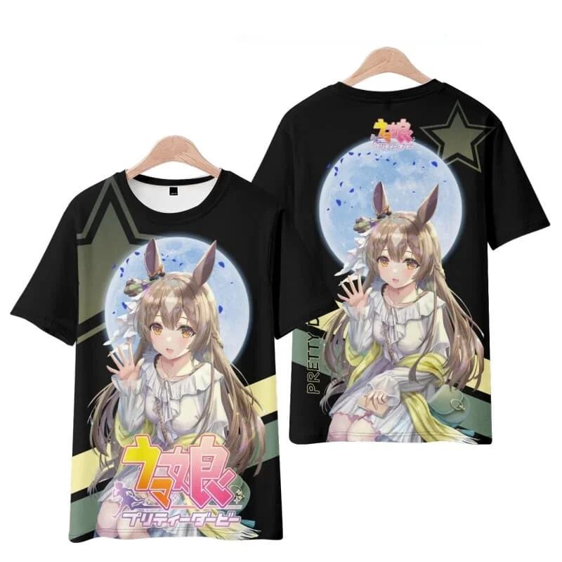 

Uma Musume Pretty Derby Anime Oversized T-Shirt 3D Print Short Sleeve Streetwear Harajuku Tops for Men Women New Gift for Fans