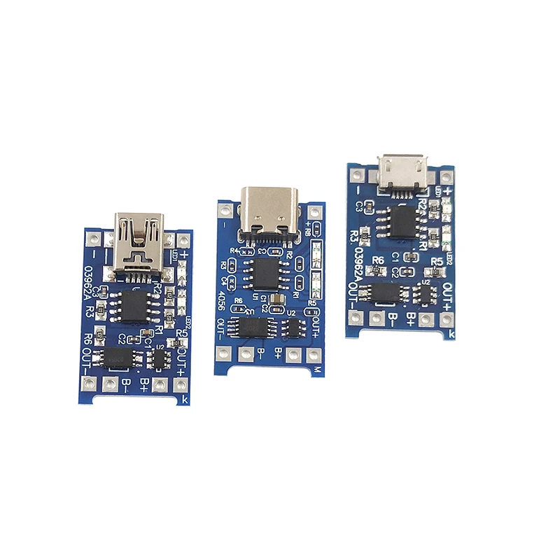 10PCS TYPE-C Micro USB 5V 1A 18650 TC4056A Lithium Battery Charging Board Charger Module with Protection Dual Functions TP4056