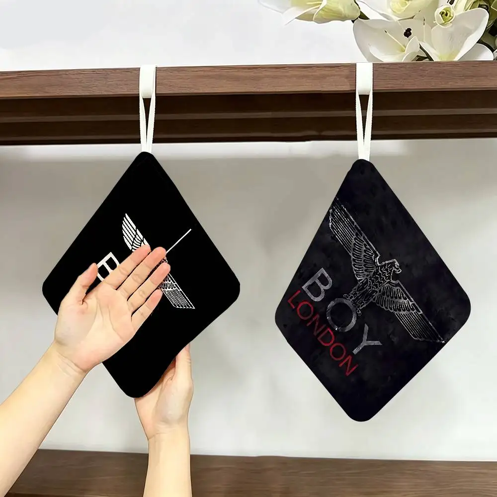 Classic B-Boy L-London Logo Polyester Cotton Hand Wiping Towel, Anti-shrink Hanging Kitchen Cloth for Household Cleaning