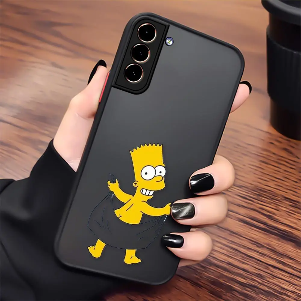 Funny The S-Simpsons Anime Phone Case For Samsung S23 Cqoue Galaxy S20 S21 FE S22 Ultra S10 Lite S9 S8 Plus 5G Clear Matte Cover