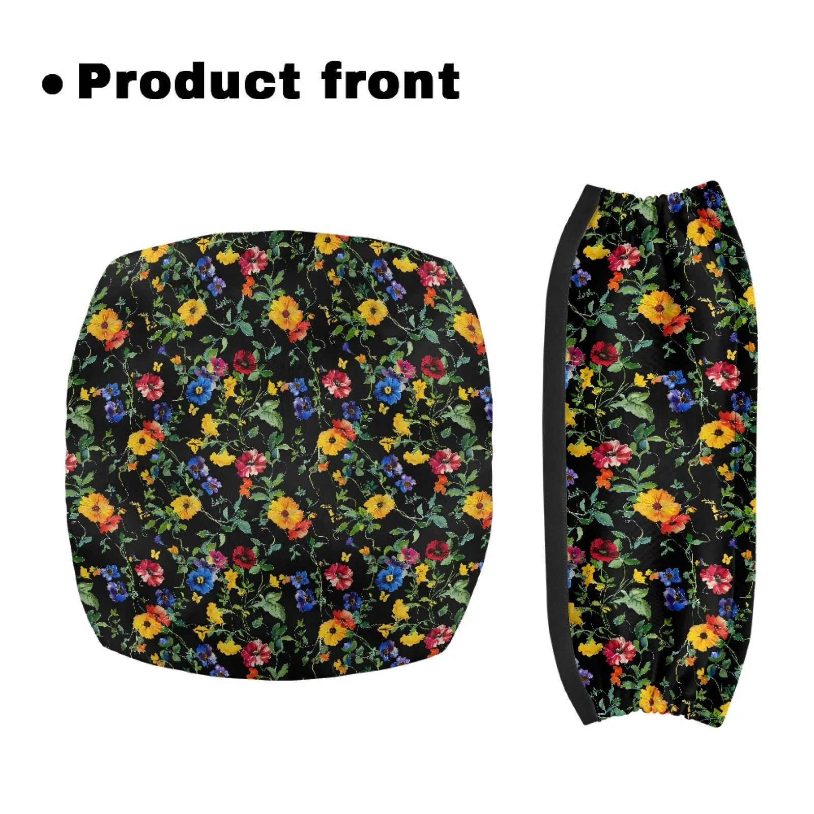 Coloranimal Night-Blooming 2 Pieces Set Rollator Seat Cover Set Easy to Clean Accessories for Walker Rollator for Women Friends
