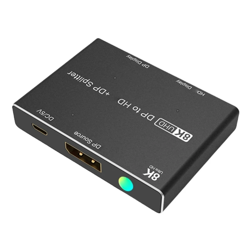 

8K DisplayPort UHD Splitter Switcher SST Hub DisplayPort Output Directional 1 in 2 Out 2 Port Multiple Stream Transport