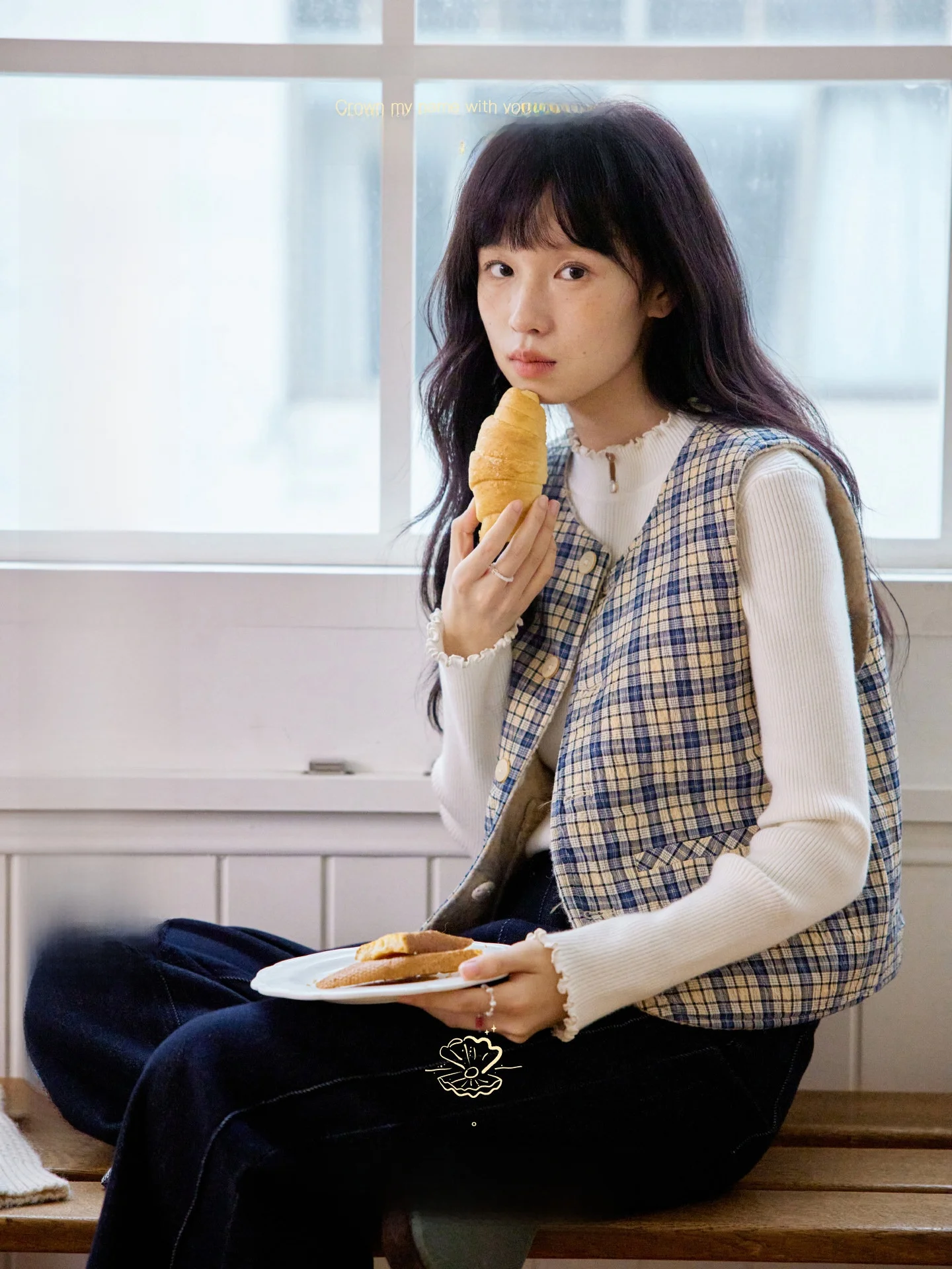 

Nov Et Women's Double-Sided Wear round Ne Woolen id Pattern Vest Commute Sle Faionable Autumn Winter Jaet