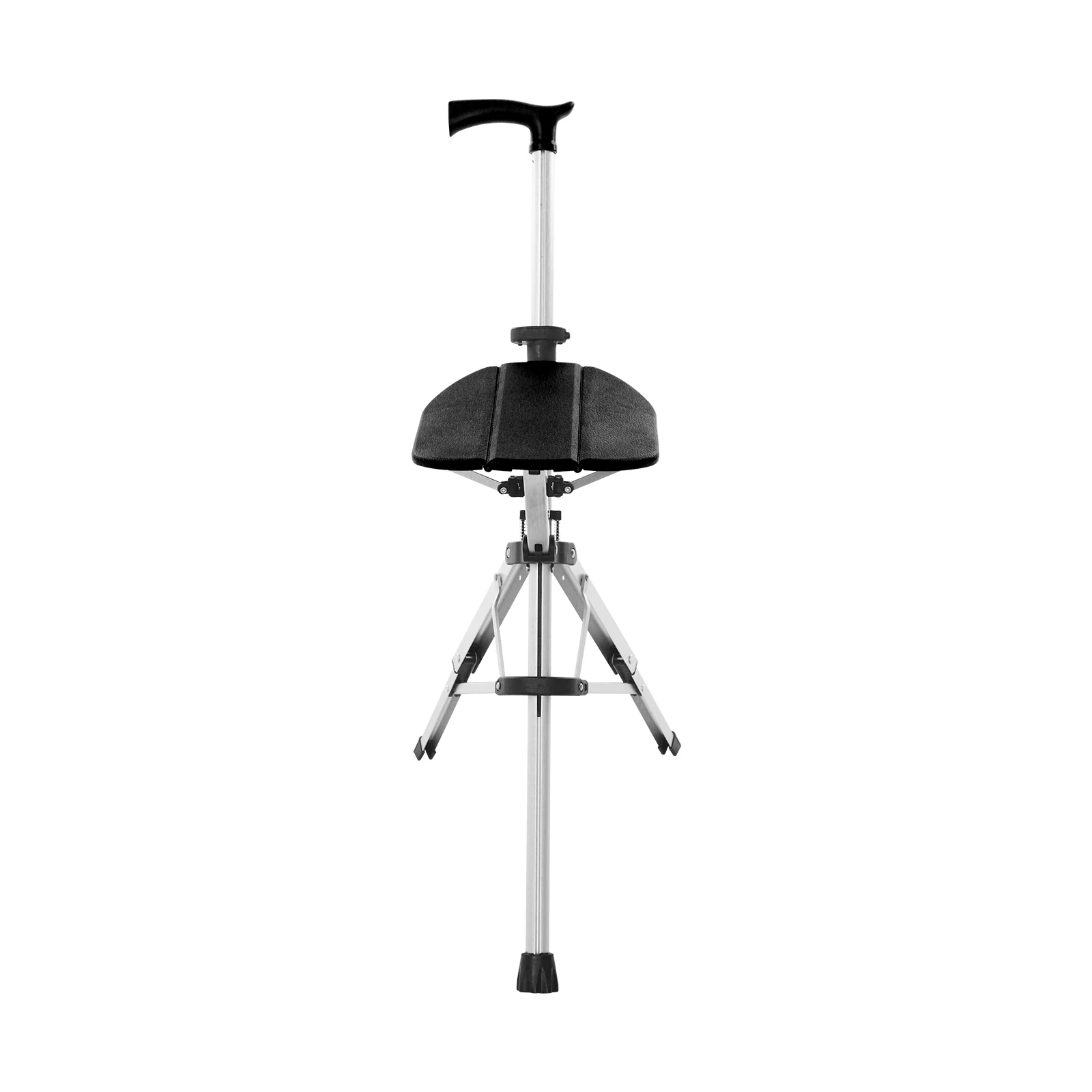 Klappbarer Gehstock mit Sitz, 4,72 Zoll, aus Aluminiumlegierung, Krückenstuhl für ältere Menschen mit Hocker, faltbarer Gehstockstuhl, 264,55 Pfund – Detail 6