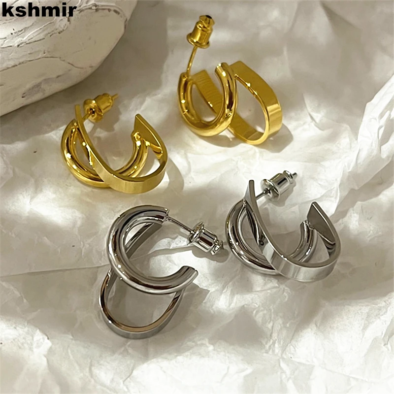 kshmir 2023 Design Fashion Metallic geometric women's fashion earrings