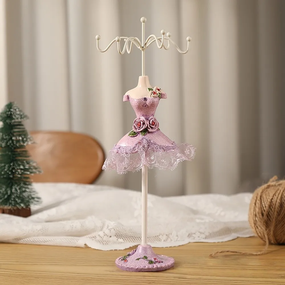 

Organizer Rack Dress Model Jewelry Display Rack Princess Ring Necklace Mannequin Display Stand Bow Elegant