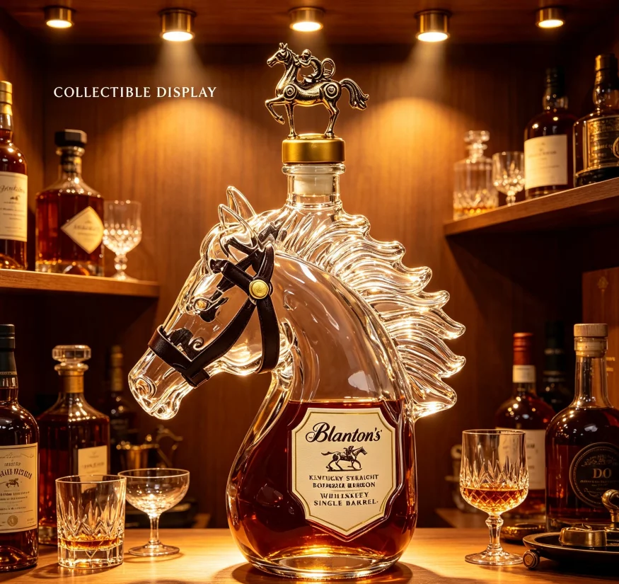 Novelty Horse Shaped Glass Liquor Decanter Bottle, Leakproof Sealed Stopper Design for Home Bar Wine Whiskey Storage & Holiday