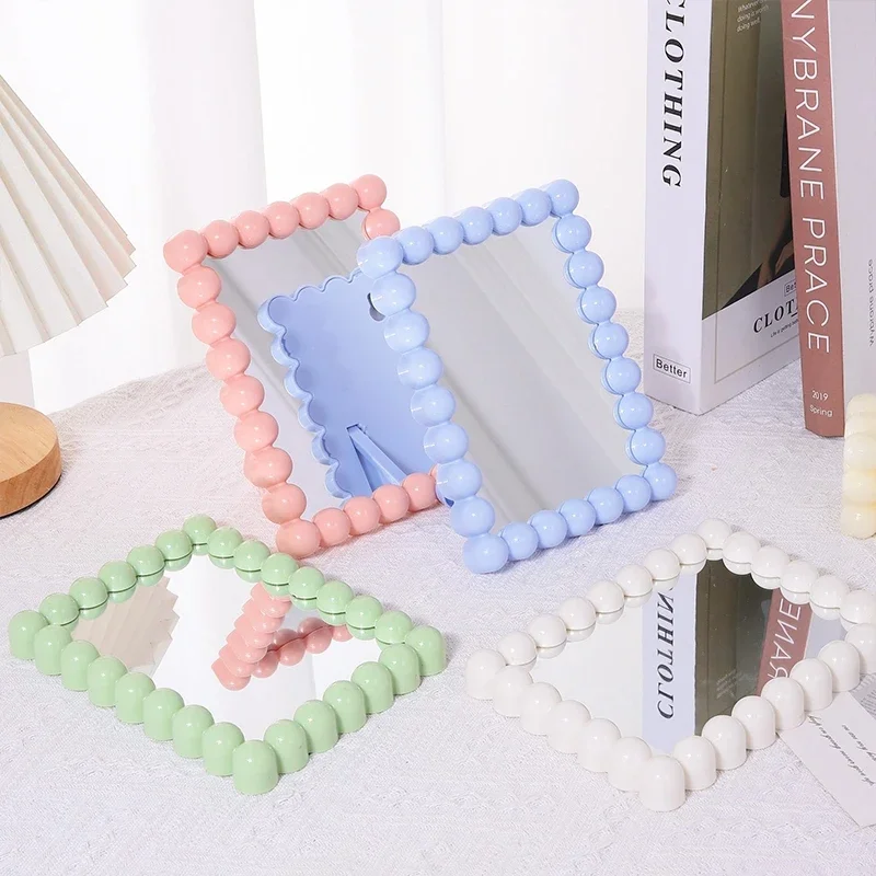 Candy Flower Make-up-Spiegel, Schlafzimmer, hohes Aussehen, kreativer Klappspiegel, aufrecht, tragbar, High-End-Schminkspiegel, neu