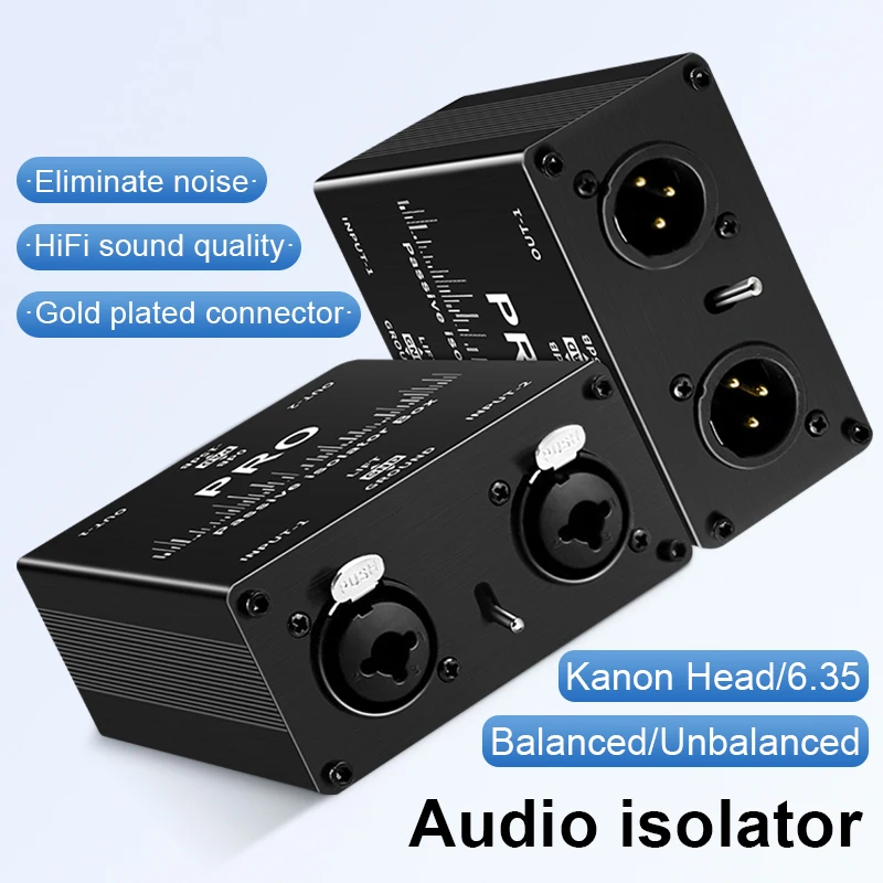 Audio Isolator, Audio Current Eliminator, XLR 6.5, Permalloy Isolator, Mixer Live Broadcast Mixer Microphone Common Ground Filte