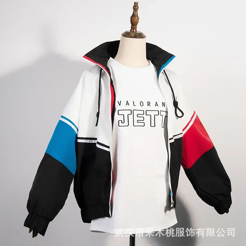 Game Valorant Jett Cosplay Costume White Jacket Coat  T-shirt Outfits Halloween Carnival Suit