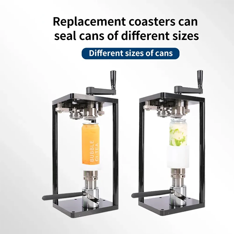 Coffee Juice Bubble Tea Manual Canister Sealing Machine With Lid New Milk Tea Equipment Rotary Handheld Manual Sealing Machine