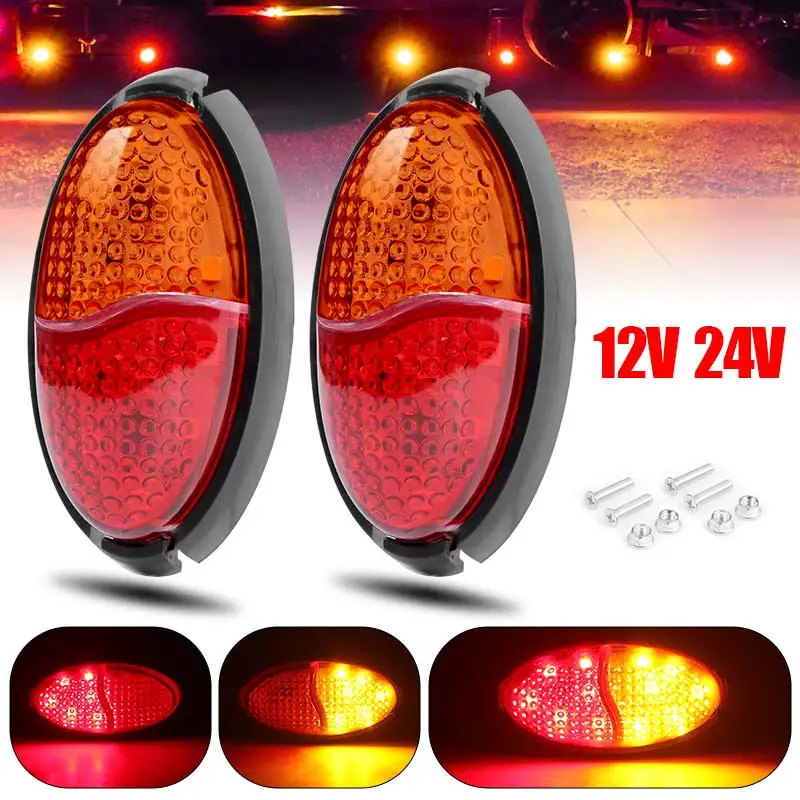 

2/4/10 шт. красный янтарный 12 светодиодный боковой габаритный фонарь, водонепроницаемый указатель поворота, предупреждающий фонарь заднего хода для грузовика, прицепа, автобуса, фургона 10-30 В