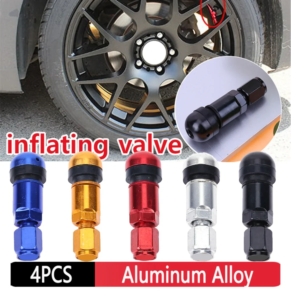 

4Pcs Universal Car Tire Valve Stem Caps Titanium Spare Tire Covers Metal Dust Covers Lid for Bicycle Motorcycle Car Styling