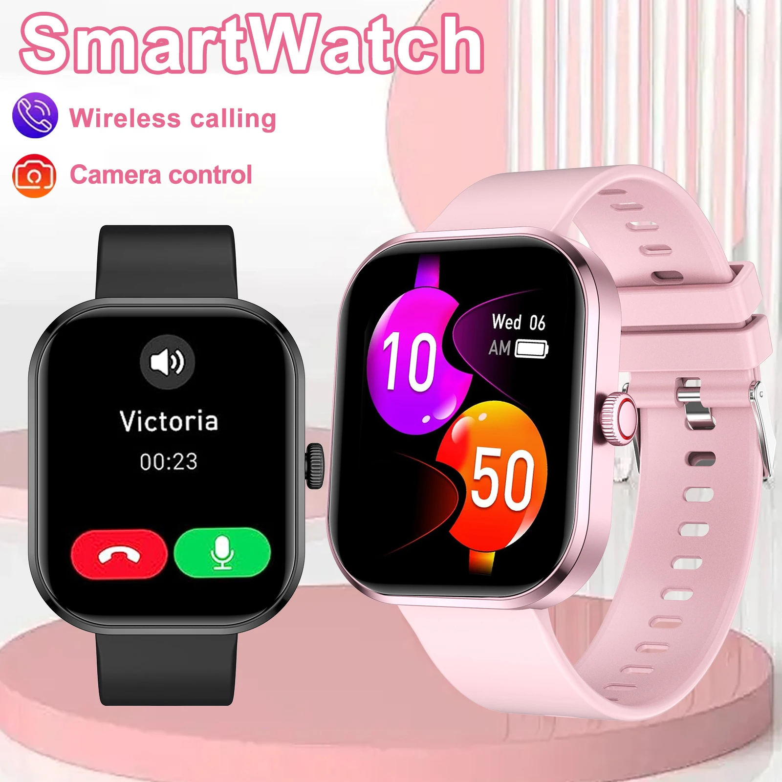 Smart watch, multi-sport mode, message reminder, multiple APP reminders, suitable for men and women, custom wallpaper