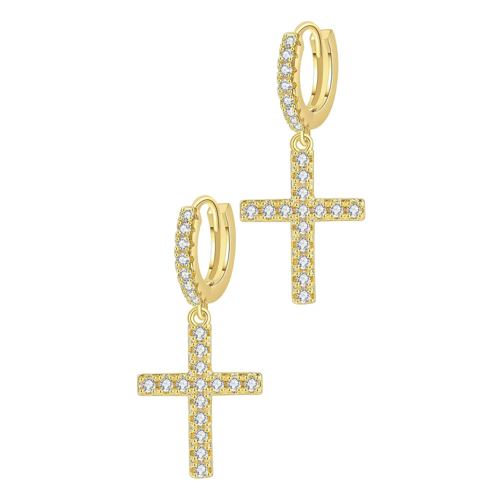 

Cross Earrings Delicate Dangler Dangler Fashion Pendant Cross Ear Pendant Safe Non Fading Women Party Birthday Gifts