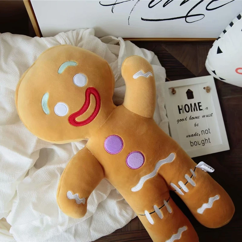 30cm Funny Cute Gingerbread Man Christmas Pillow Super Soft Shrek Plush Toy Doll Birthday Gift Sofa Pillow Home Decoration